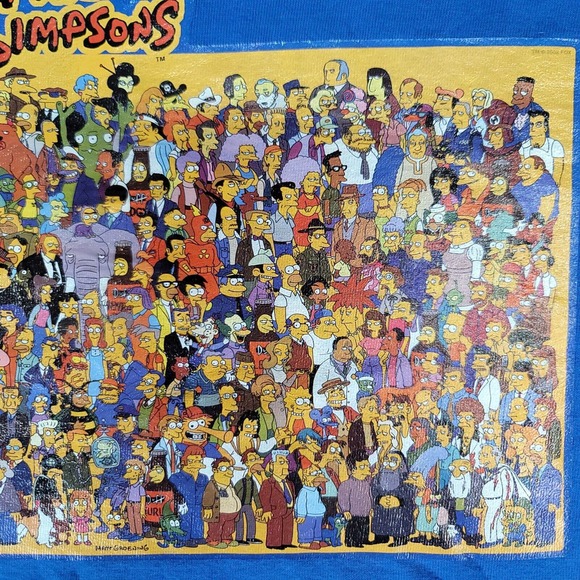 Vintage The Simpsons Shirt Size Large Blue Homer Bart Springfield Y2k - Picture 5 of 8